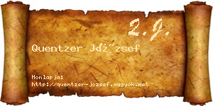 Quentzer József névjegykártya